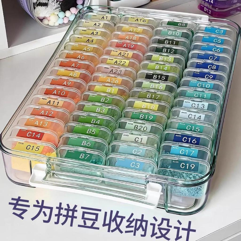 Large Transparent Bead Organizer Box with Compartments