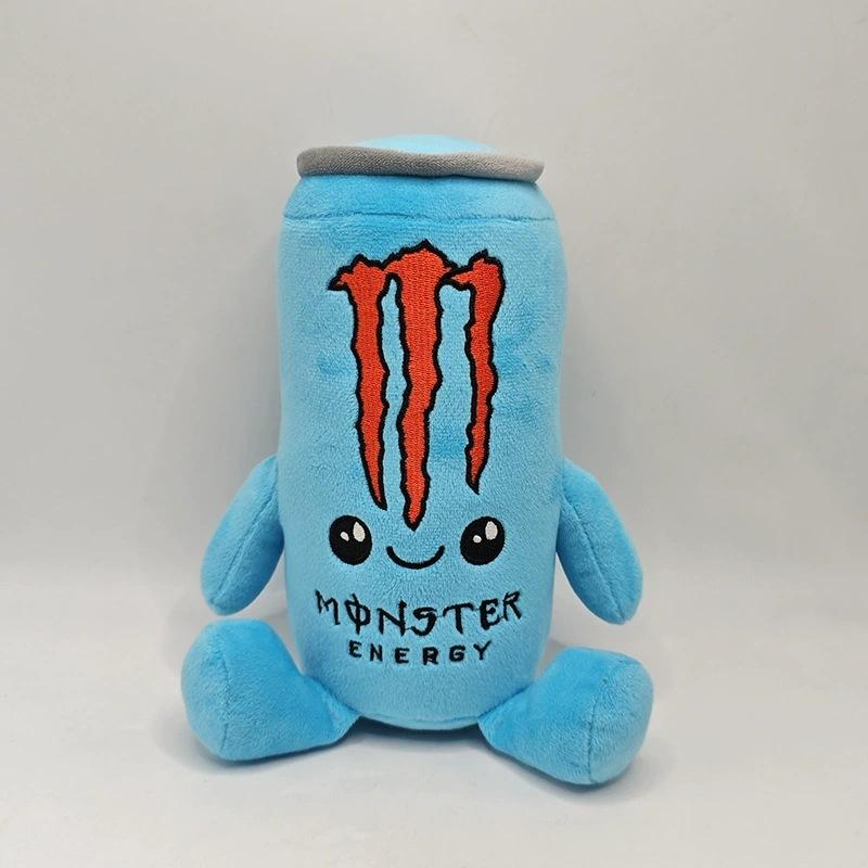 Nieuw Schattig Meerkleurig Monster Energy Drink Blikje Pluche Speelgoed Zacht Gevuld Cartoon Drankblikje Pop Schattige Woondecoratie Cadeau voor Kinderen en Pluche Verzamelaars 22CM blauw