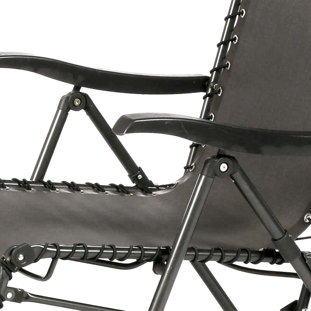 ADJUSTABLE DECK CHAIR Relax Anthracite/black Garden Foldable