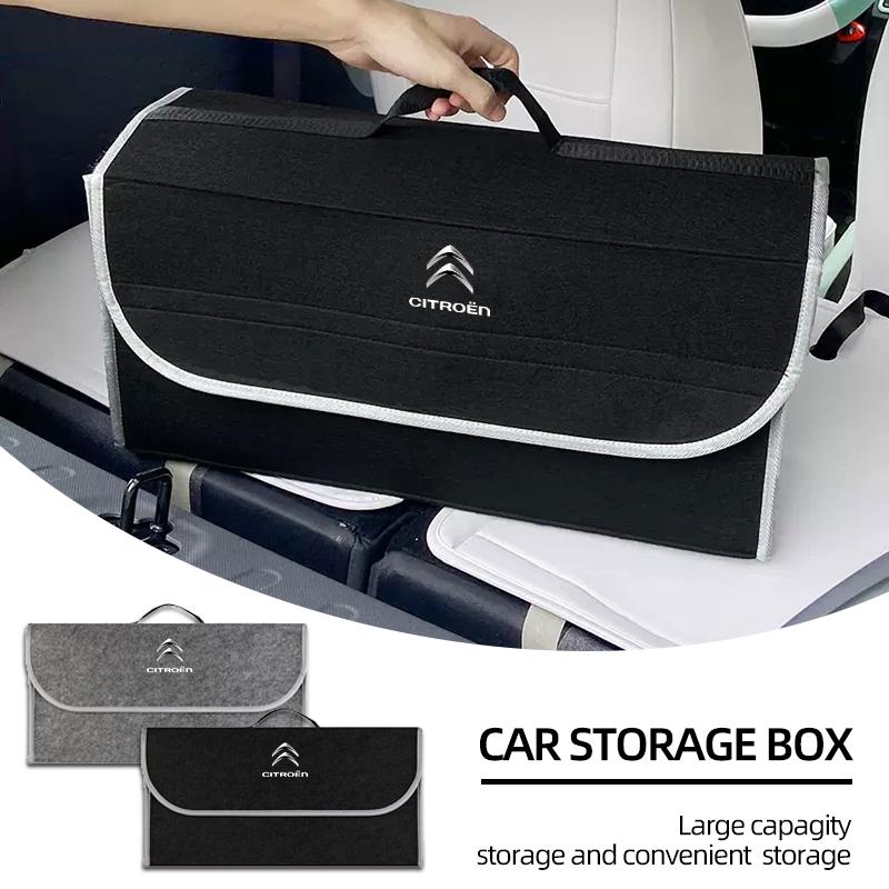 Car Trunk Storage Bag Leather Camping Box Collapsible Auto Organizer For Citroen C1 C2 C3 C4 C5 C6 C8 C4L DS4 DS6 Grand Picasso akr256