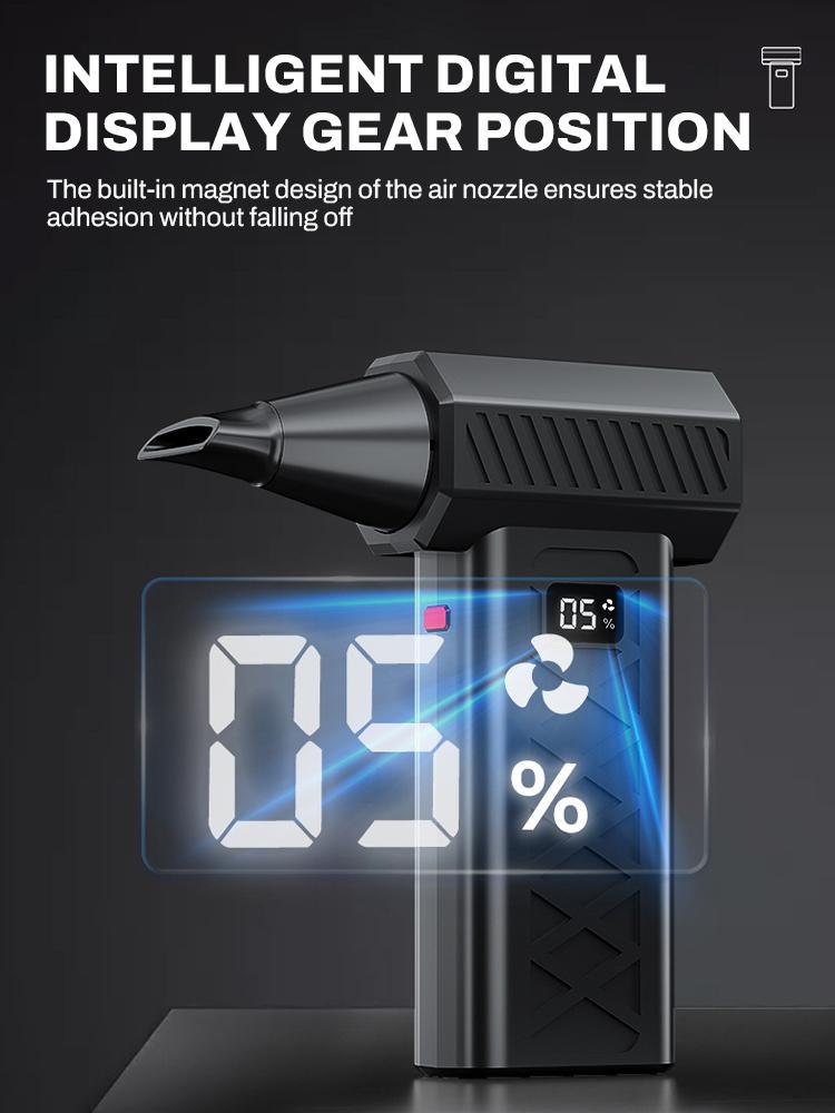 Violent Fan 400000RPM Powerful Air Blower Turbo Fan with LED Display& Lighting Dust Cleaner 6 Speeds Brushless Turbo Jet Blower