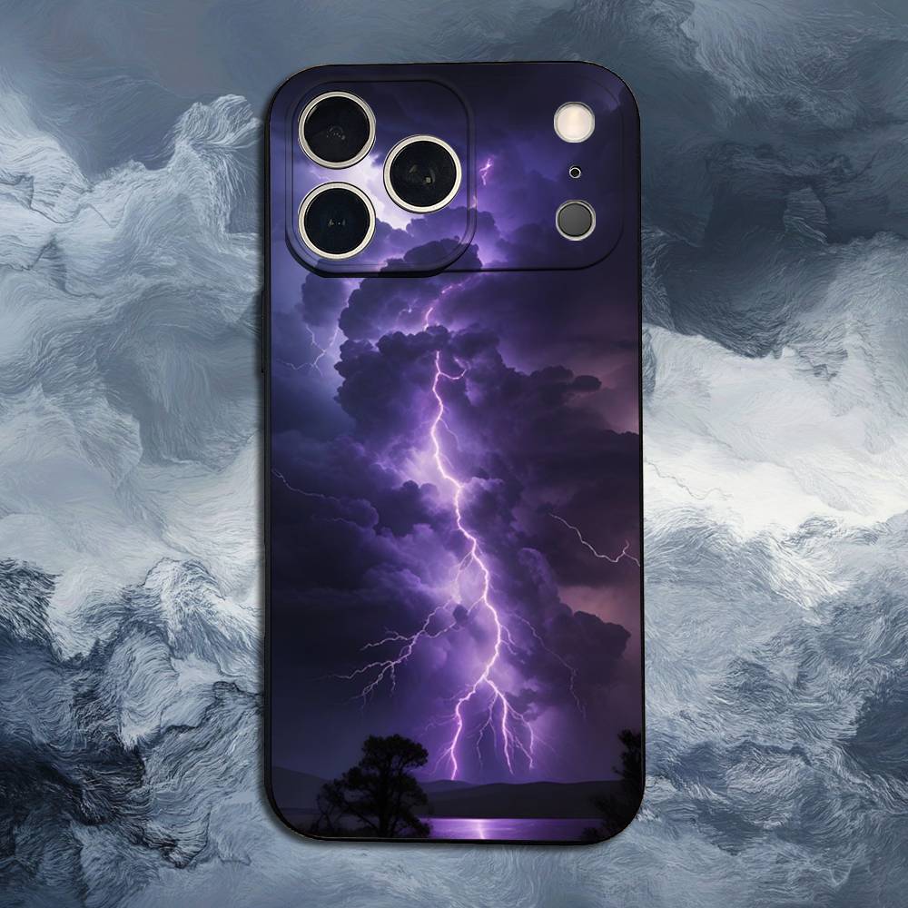 T-Thunderbolt L-Lightning For iPhone 13,17,11,12,16,14,15,Plus,Pro Max,XS,X,XR,SE,Mini,8,7,Soft Silicone Black Phone Case