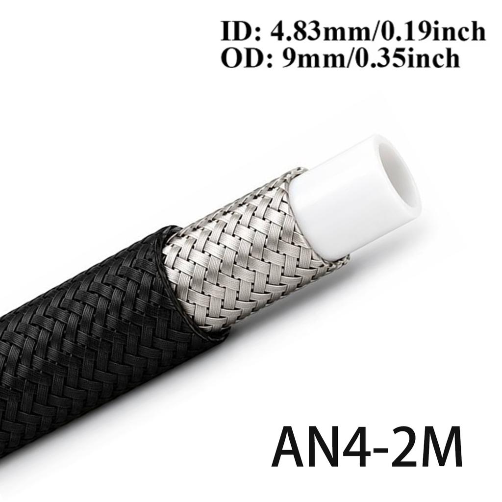3AN 4AN 6AN 8AN 10AN Universal E85 Fuel Hose Oil Gas Cooler Line Pipe Tube ide PTFE Nylon Stainless Steel Braided Line 1M/2M/