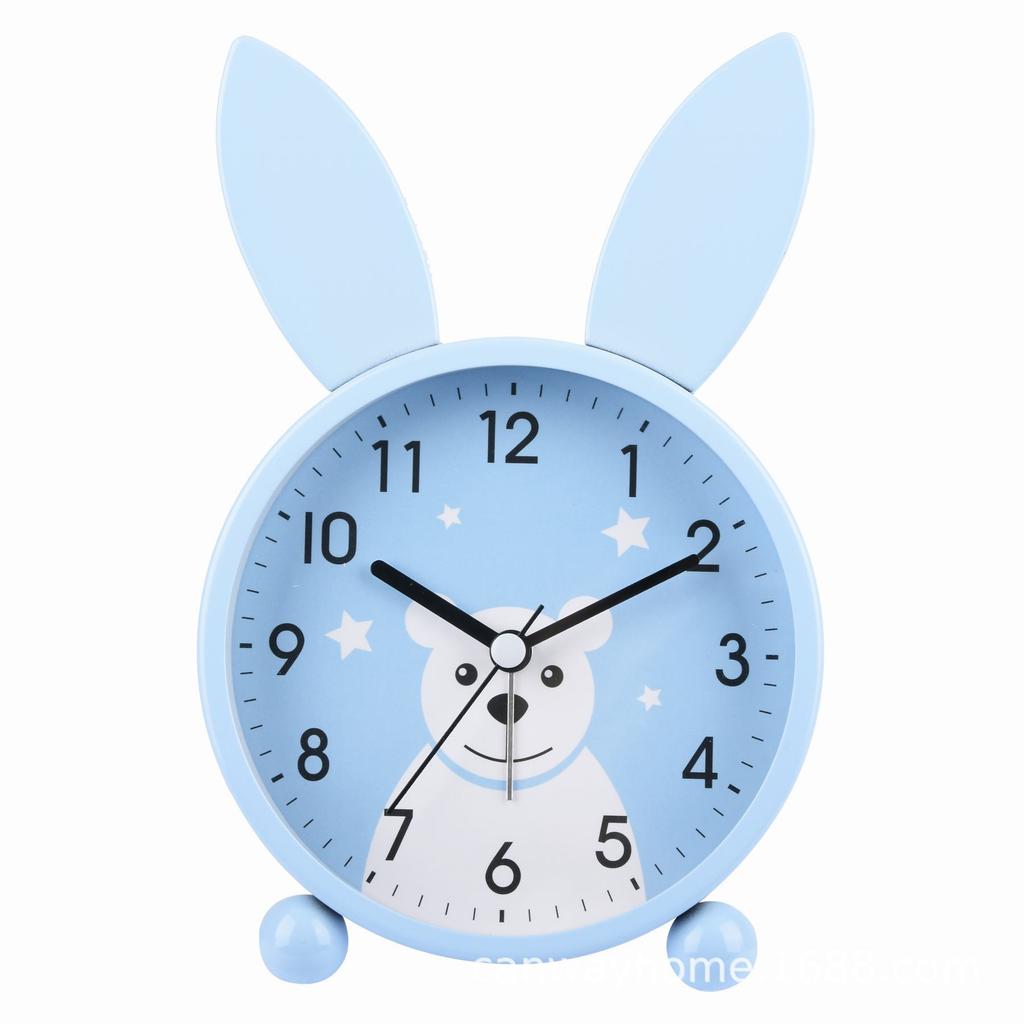 Exclusive Cartoon Alarm Clock for Students and Children, 3-inch Rabbit Mini Cute Metal Clock, Fashionable and Simple