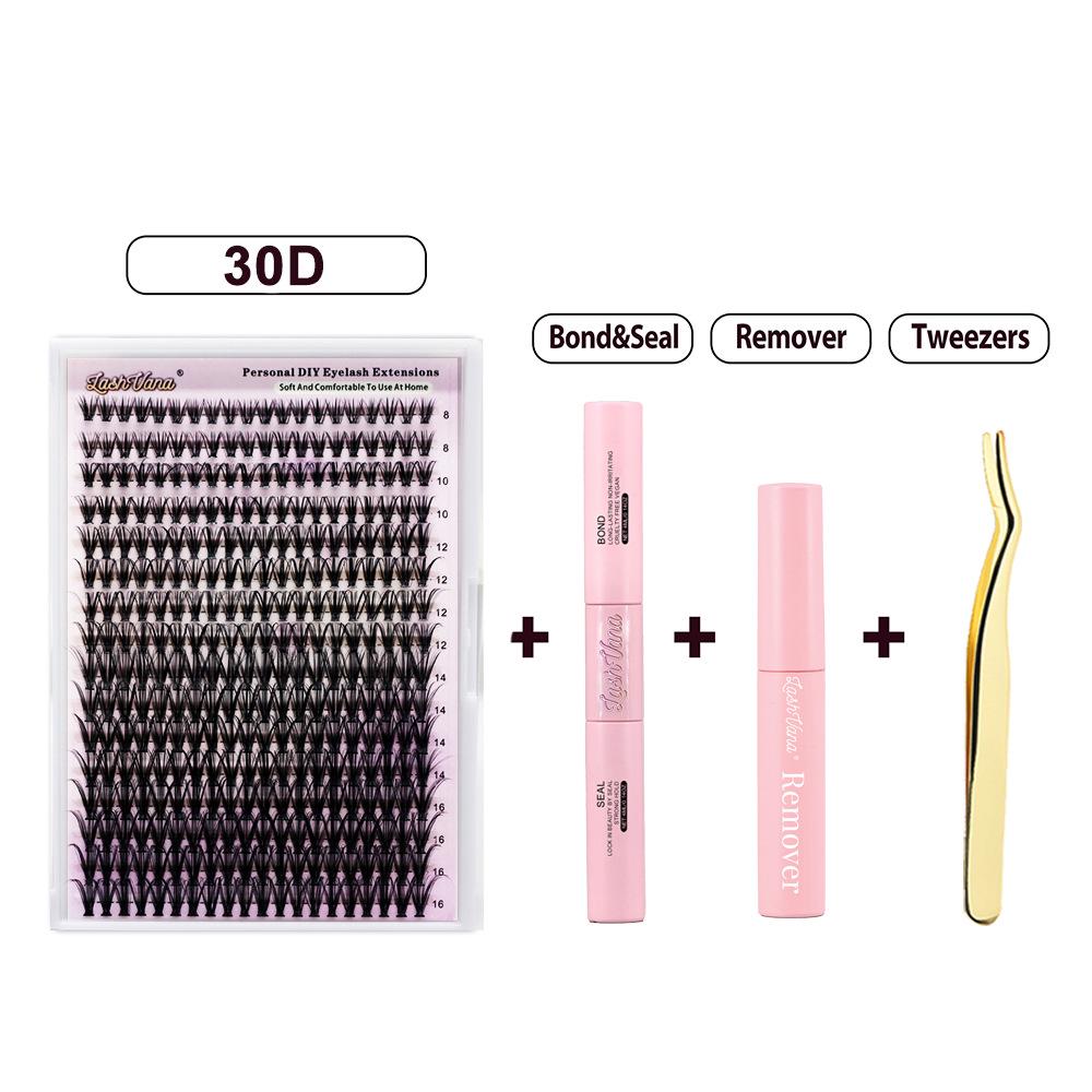 DIY Lash Extension Kit: European & American Cluster False Eyelashes & Tools
