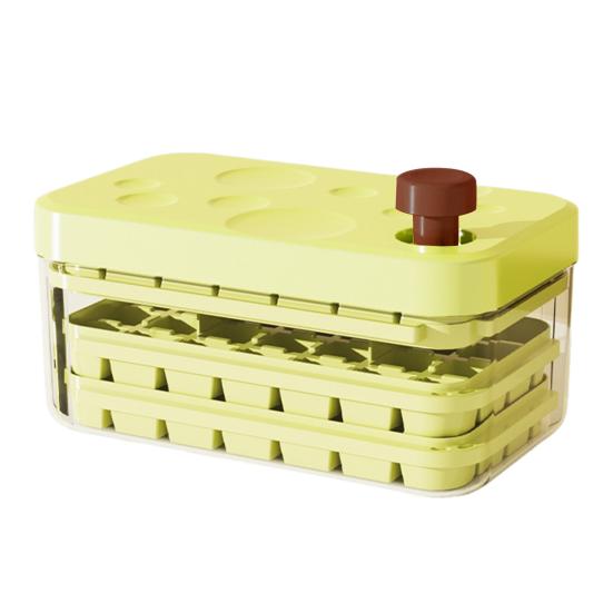 Ice Cube Tray with Lid And Bin Large Capacity Ice Cube Mold for Freezer Stackable BPA Free Easy Release