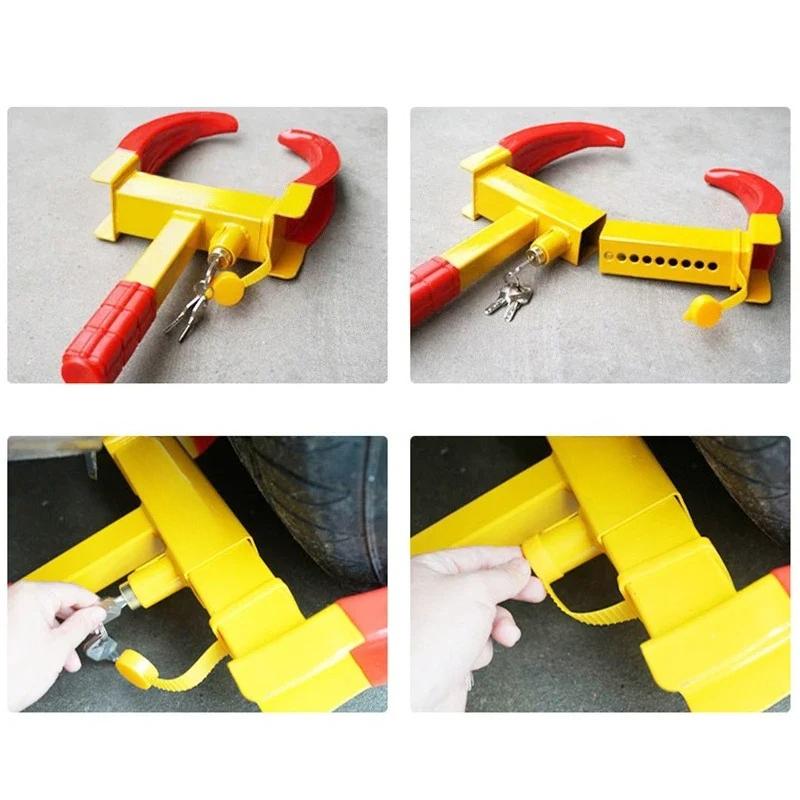Heavy Duty Tire Lock Wheel Clamp, Portable Anti-Theft Car Truck Trailer Tire Claw Lock, Universal Auto Security Accessory