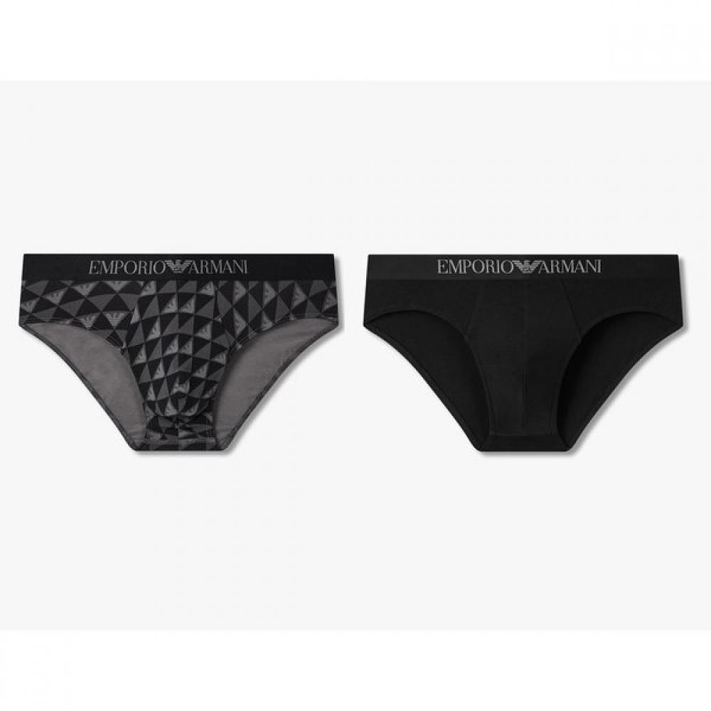 

Emporio Armani Men S Solid Cotton Brief 2 pcS Set Logo Patterned Logo Banding L(105)