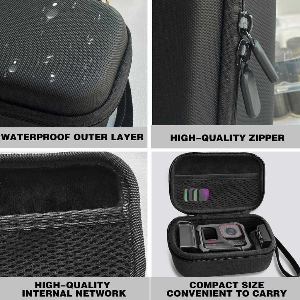 Case for Insta360 Ace Pro/Ace Pro 2, Waterproof & Shockproof,Dedicated Battery Compartment &Durable Black Protective Storage Box