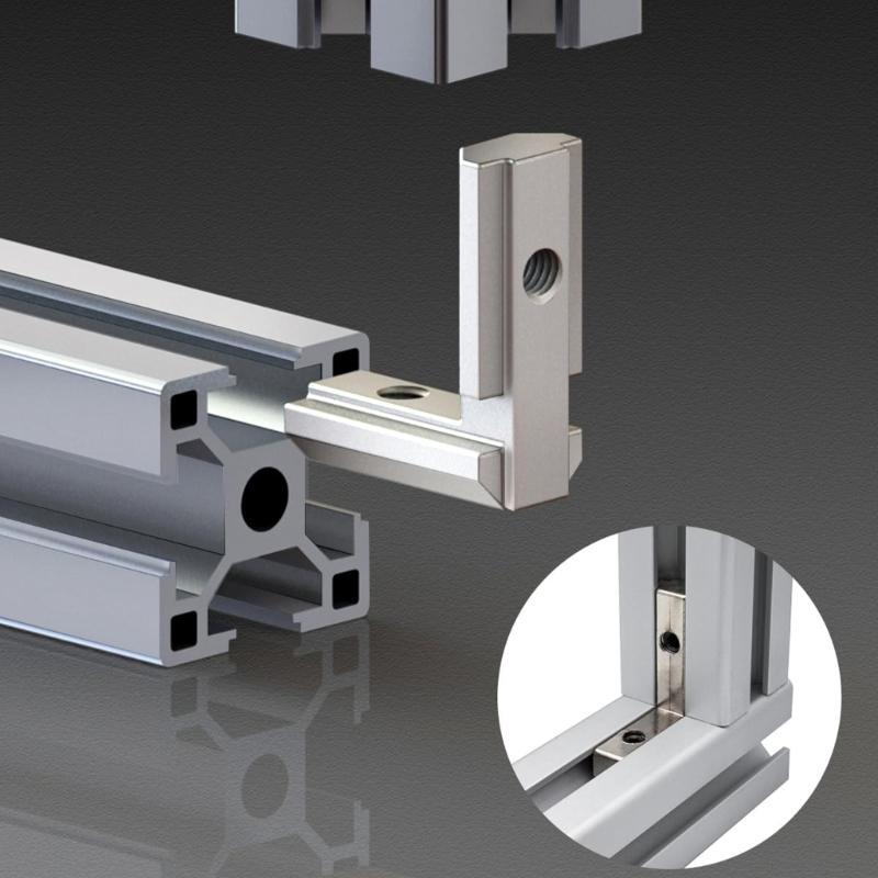 10Pieces Sturdy Stainless Steel L Shaped Brackets for 8mm Slot Aluminum Frame Right Angles Connection Daily Use