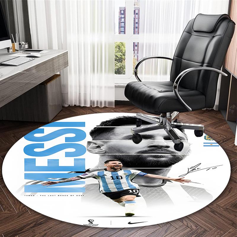 1pc M-Messi3 Carpet, Round Rug, Comfortable, Suitable for Entryways, Living Rooms, Office, And Bedrooms, Christmas Decoration