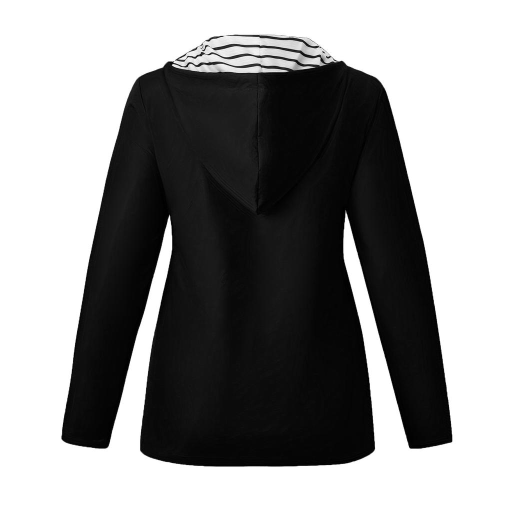 Women's Solid Color Waterproof And Sunscreen Outdoor Sportswear, Hooded Casual Jacket