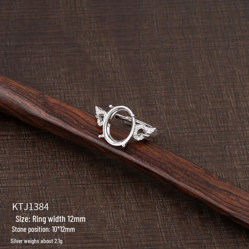 Suport inel unisex din argint sterling 925 pentru incrustații DIY cu turcoaz sau ceară de albine, design ajustabil