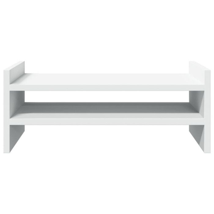 Support de moniteur - vidaXL - 50x27x20 cm - Bois d'ingénierie - Blanc - Ergonomique