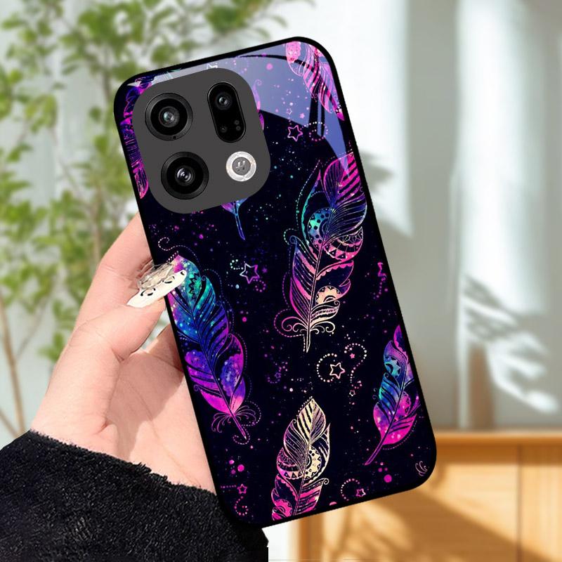 Handyhülle für OPPO Find X9 Pro FindX9 FindX8 X8Pro Kameraschutz Gehärtetes Glas Rückseite Stoßfest Hartes PC-Gehäuse Fundas Shell