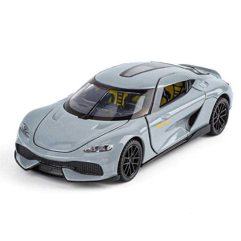 

1:32 Gemera GT Super Sports Car Alloy Diecast Model Sound & Light Double Door Toy Children s Educational Toy Decorative Ornament серый