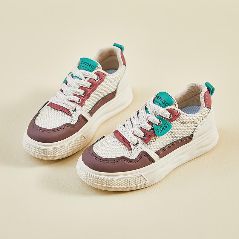 Summer little white shoes new female students thick sole heightening mesh breathable leisure -