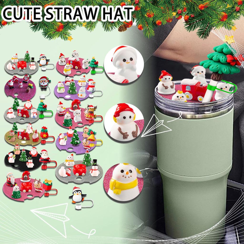 Becherdeckel Feste Namensplakette 40OZ Mikro L Dekoration Mit 10mm Silikon-Strohhalmabdeckung, Weihnachten DIY Deckelaufkleber Becherdeckel Strohhalmabdeckung, Geeignet Für 40oz