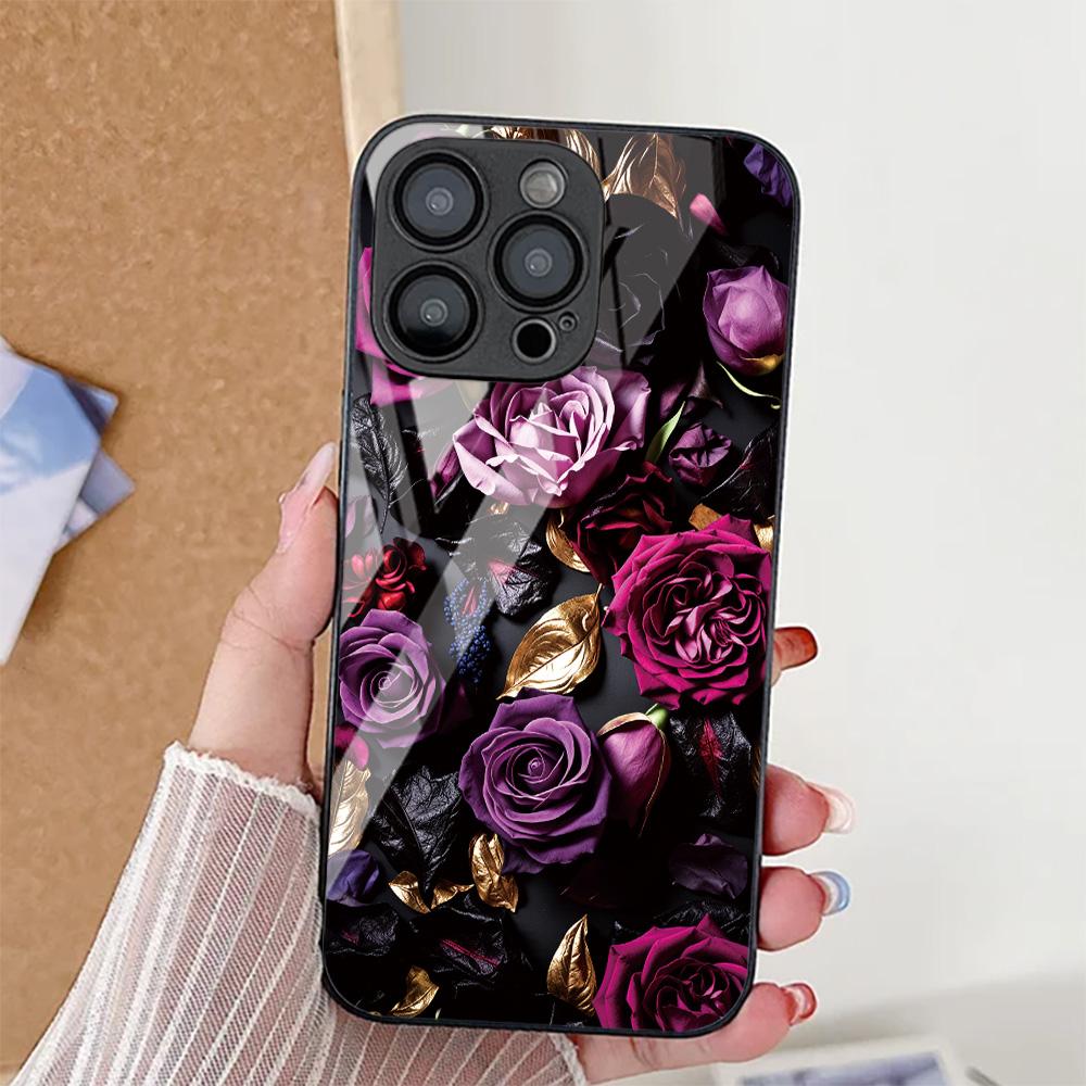 Cherry Painted Hard Phone Case For Samsung S25 Ultra S26 S24 S23 S22 S 25 Plus S21 S20 FE Cases Tempered Glass Back Cover Funda