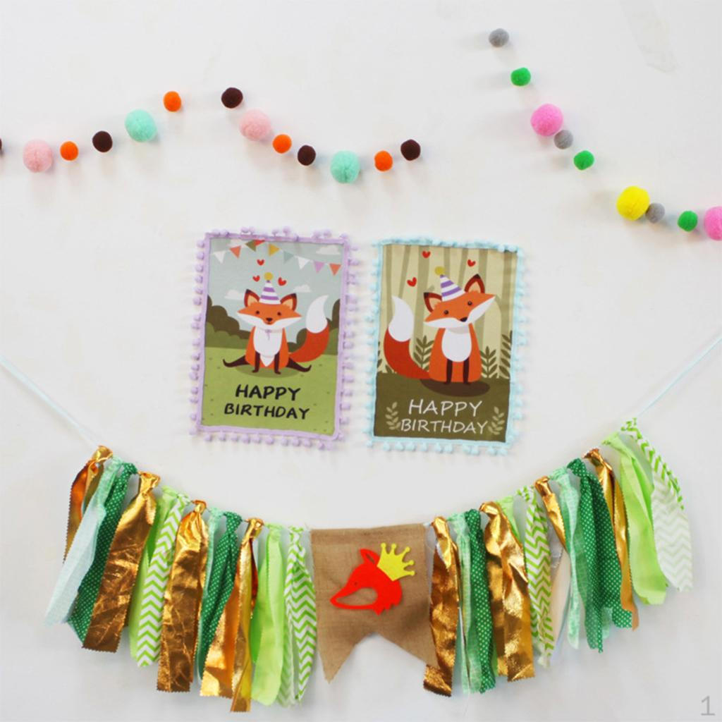 

Animal Tree Leaves Banner Garland Sign Kids Party Decorations Jungle Baby Shower Favors A