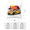 Yellow Corvette Z06 Sunset Palms Square Pillowcase Pillow Cover Cushion Decor Comfort Throw Pillow for Home Sofa