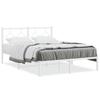 Metal Bed Frame with Headboard White 140 x 190 cm