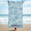 Retro Blau Fische Skizze Strandtuch, Großes Mikrofaser Sandfreies Schnelltrocknendes Handtuch für Sommerurlaub Strandtücher Badezimmer