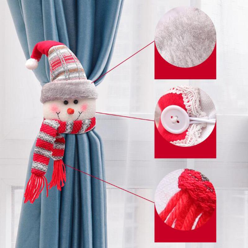 Christmas Cartoon Curtain Buckle Santa Claus Snowman Elk Christmas Curtain Accessories Home Hotel New Year Christmas Decoration