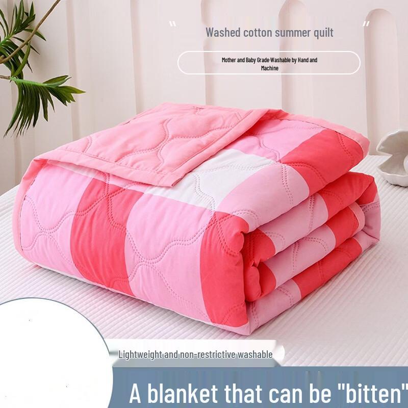 Mling Washed Cotton Plaid Summer Air Conditioning Quilt