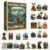 24 Days Christmas Advent Calendar Cute Acrylic National Parks Themes Ornament Calendars 2D Flat Festive Decor Party Gifts