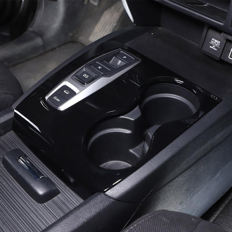 ABS Black For Honda Pilot 2015-2025 Gear Shift Console Cover Panel Glass Lift Button Decorative Frame Sticker Car Accessories