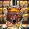 Elegant Wolf Head Liquor Decanter Clear Glassware Wine Bottle Bourbon Dispenser for Home Bar Decorative Accessory