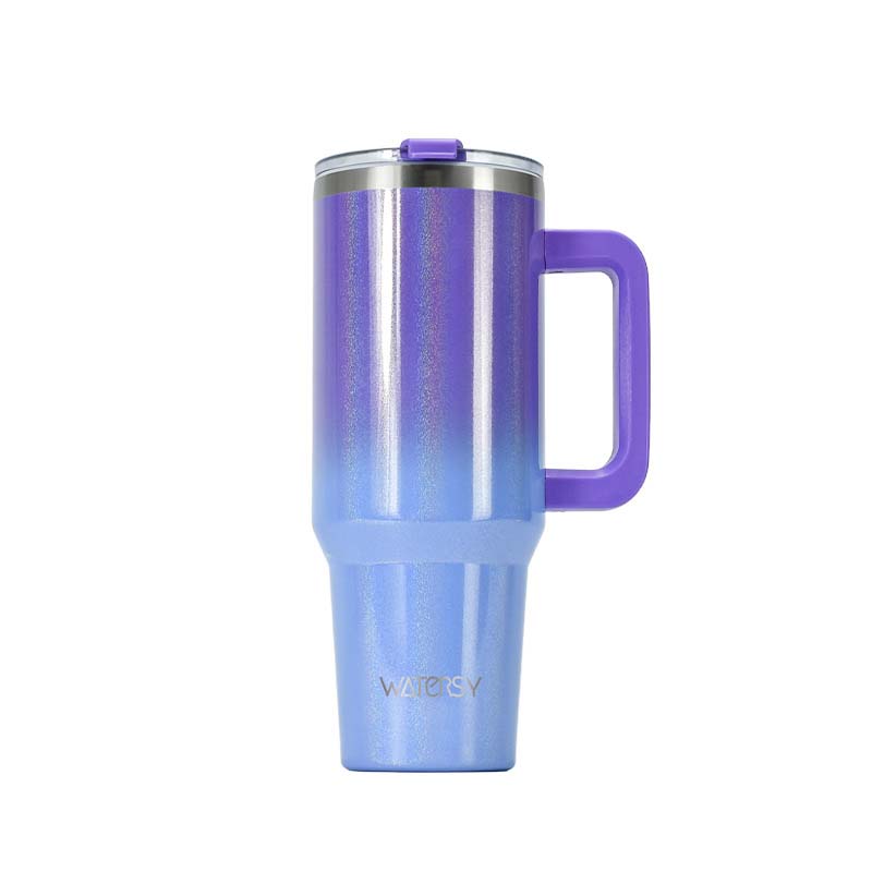 40oz Tumbler With Handle Straw 30oz Stainless Steel Thermal Water Bottle Double Wall Vacuum Insulated Cup Portable Car Mug Gifts