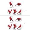 Outdoor Fence Bird Set Iron 5 Piece, Red Bird Figurines for Garden Railings, Flower Rows, Fence Lines and Yard Edges