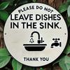 Kitchen Metal Wall Art No Dishes In Sink Sign