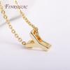 Gold Plated Brass Metal Initial 26 Letters Pendants Pendants Necklace For Women Jewelry Accessories Thin Chain Necklaces Female