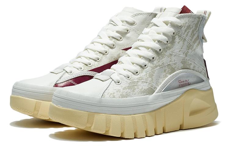 Li Ning Fabric Fashion Cushioning, Wear Resistant High top Casual Shoes Women's AZGS004-3