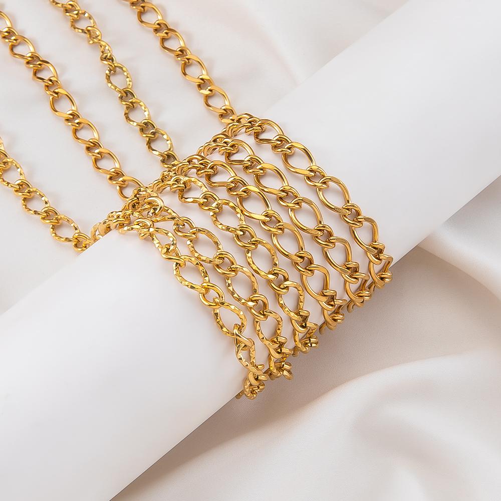 No Fade 2M 1M 0.5M Stainless Steel Twisted Circular Link Chain Thick Grinding Chains for DIY Necklaces Bracelets Jewelry Making