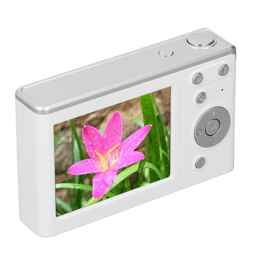 4K Digital Camera 16X Zoom Anti Shake 50MP Autofocus Compact Camera with Fill Light for Boys Girls Kids Student White