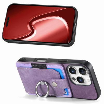 Ring Portemonnee met Kaarthouder Standaard Leren Hoes Voor iPhone 16 15 Pro Max Plus SE 2025 Hoes