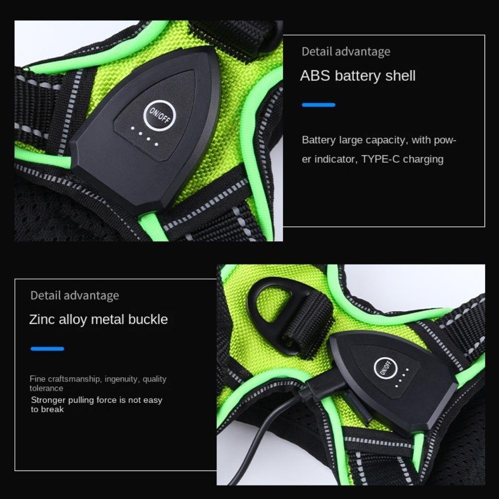 Light Up LED Dog Harness Adjustable Dog Glow Vest Practical Luminous Pet Chest Strap  Cats Pet