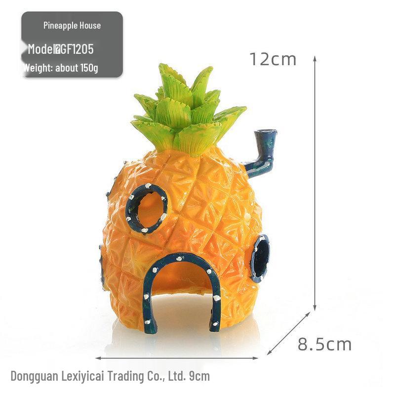SpongeBob Pineapple House Fish Tank Decoration - Resin Ornament & Hideaway