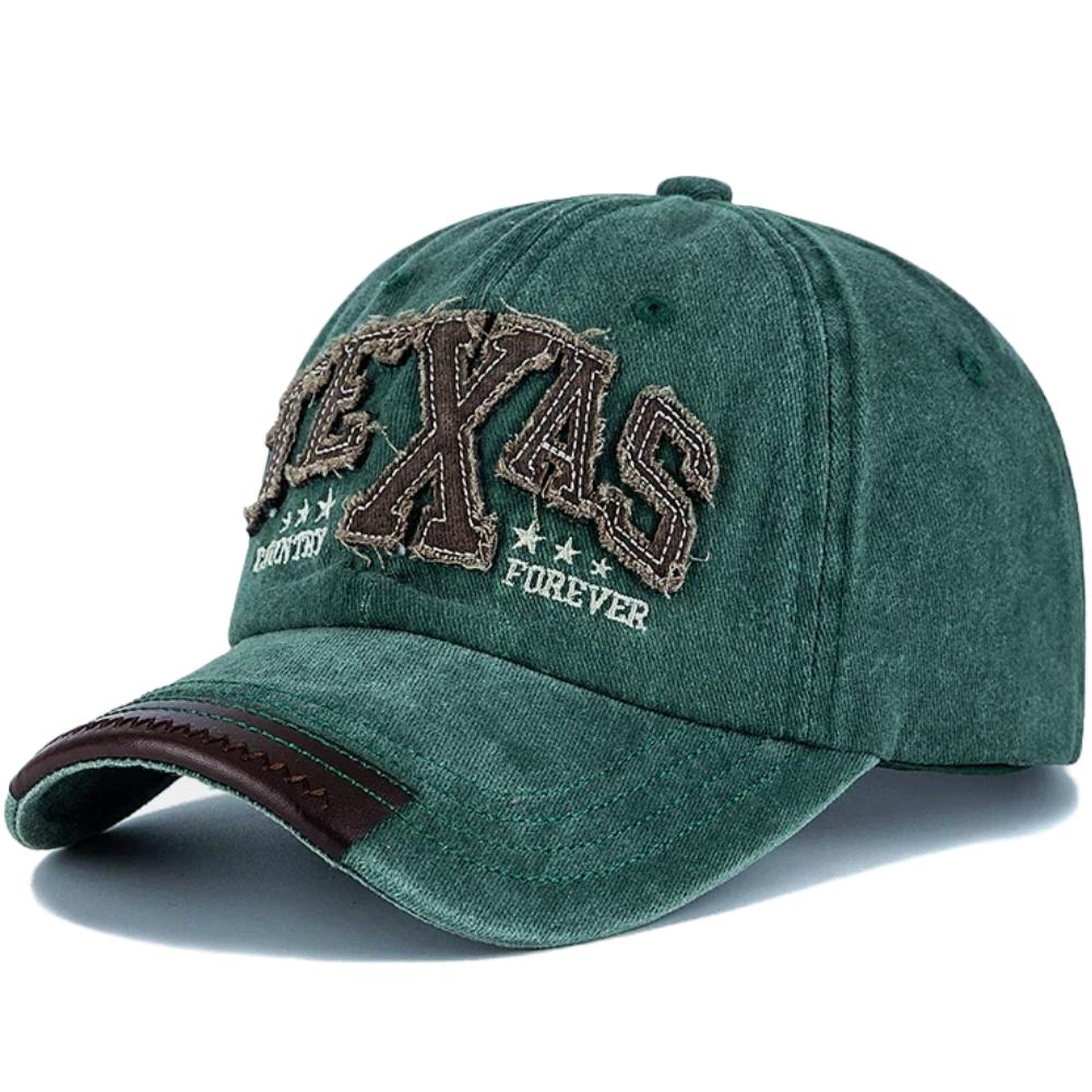 Unisex Vintage Baseball Cap TEXAS Letter Embroidery Washed Cotton Cap For Man Women Outdoor Casual Dad Hats