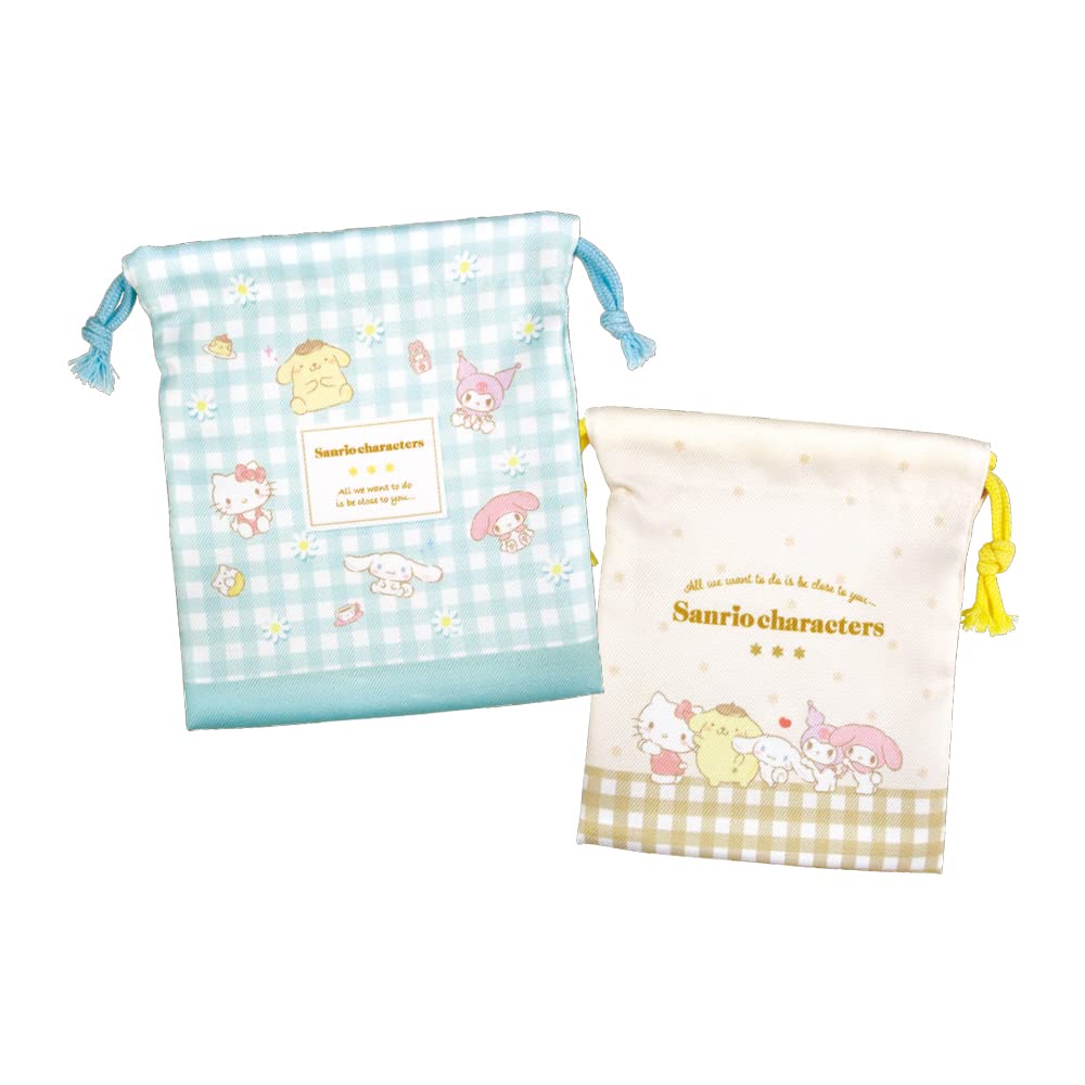 

Tees Factory Sanrio 2P Drawstring Bag Set Gingham Flower H20 x W17cm SR-5530223GF