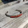 Used Cute As a Baby Gift or amuletZuni Natural Coral Baby bangleSterling Silver Indian Jewelry