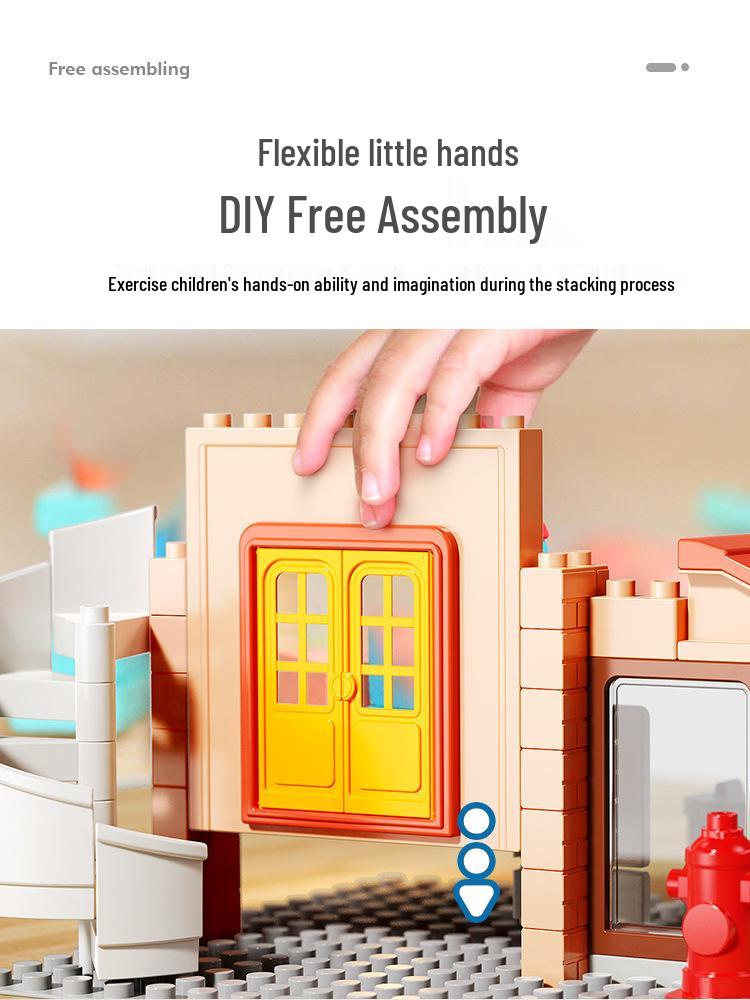 Feile Large Particle Villa Building Blocks for Kids - Creative Pretend Play Set for Kindergarten Boys and Girls.
