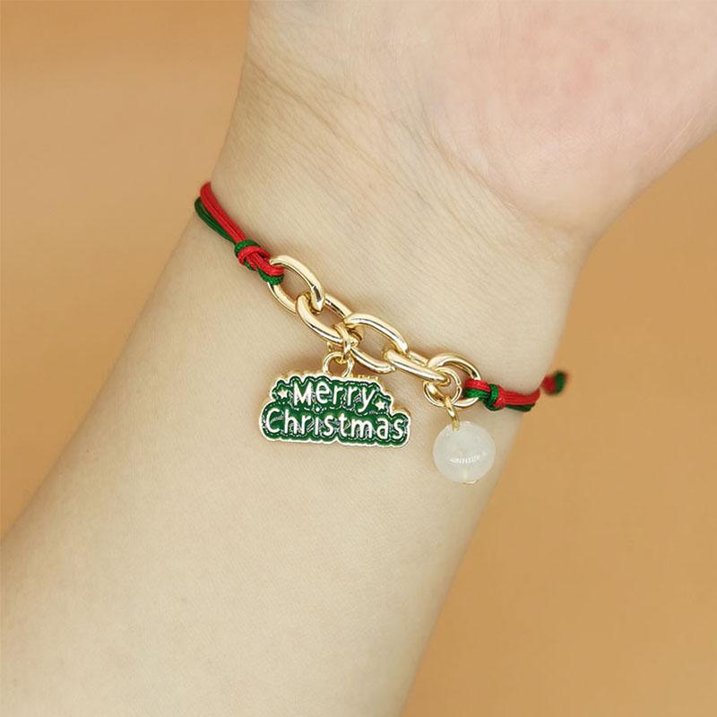 Charm Weave Lanový přívěsek Náramek Elk Sněhulák Slitina Řetízek Nový rok Vánoční dárek Šperky