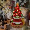 Lighted Christmas Gnome Tree Small Resin Faceless Old Man Christmas Tree Decoration for Holiday