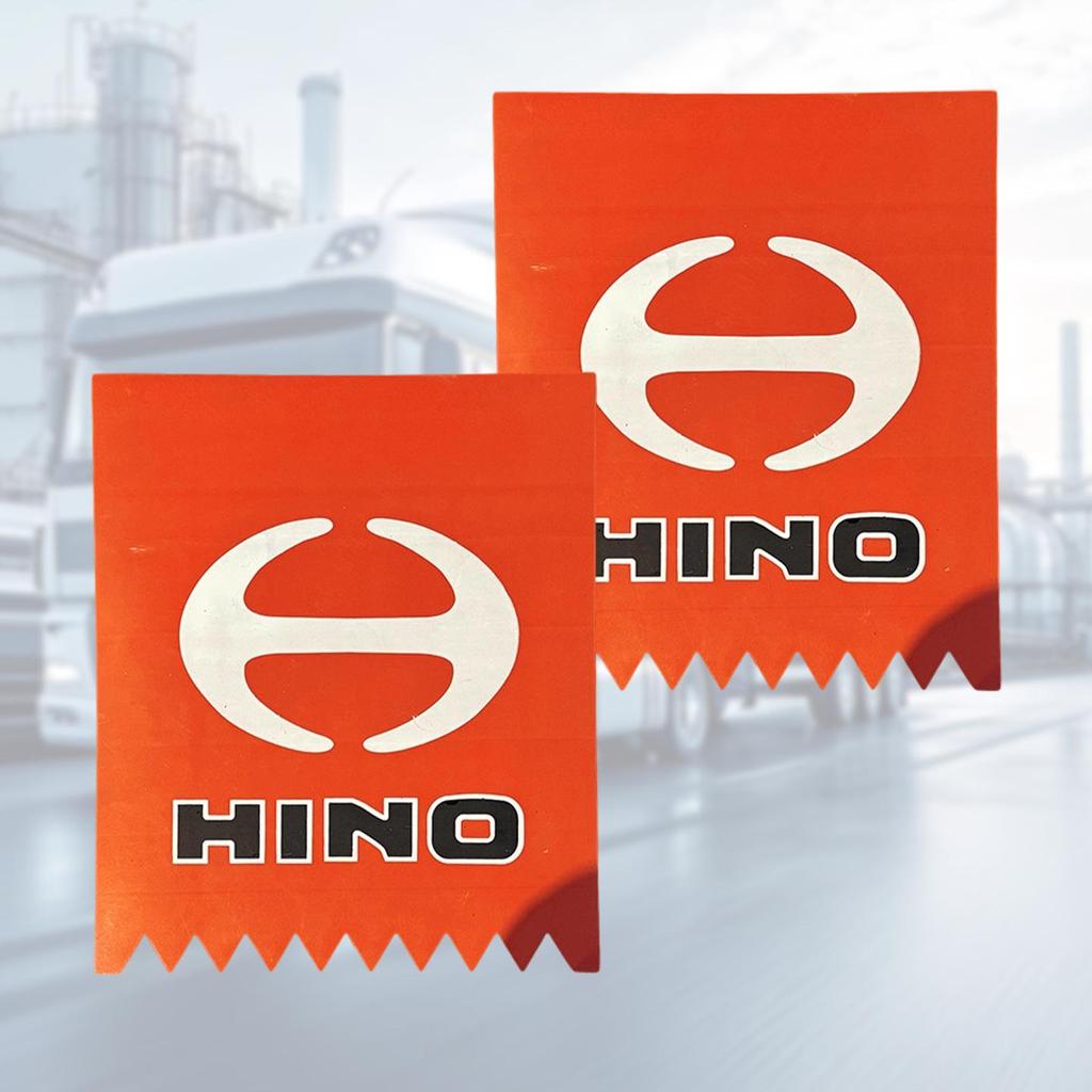 Red Custom Mudguards for Hino Truck Semi-Trailers: Various Models for Cross-Border Trade.