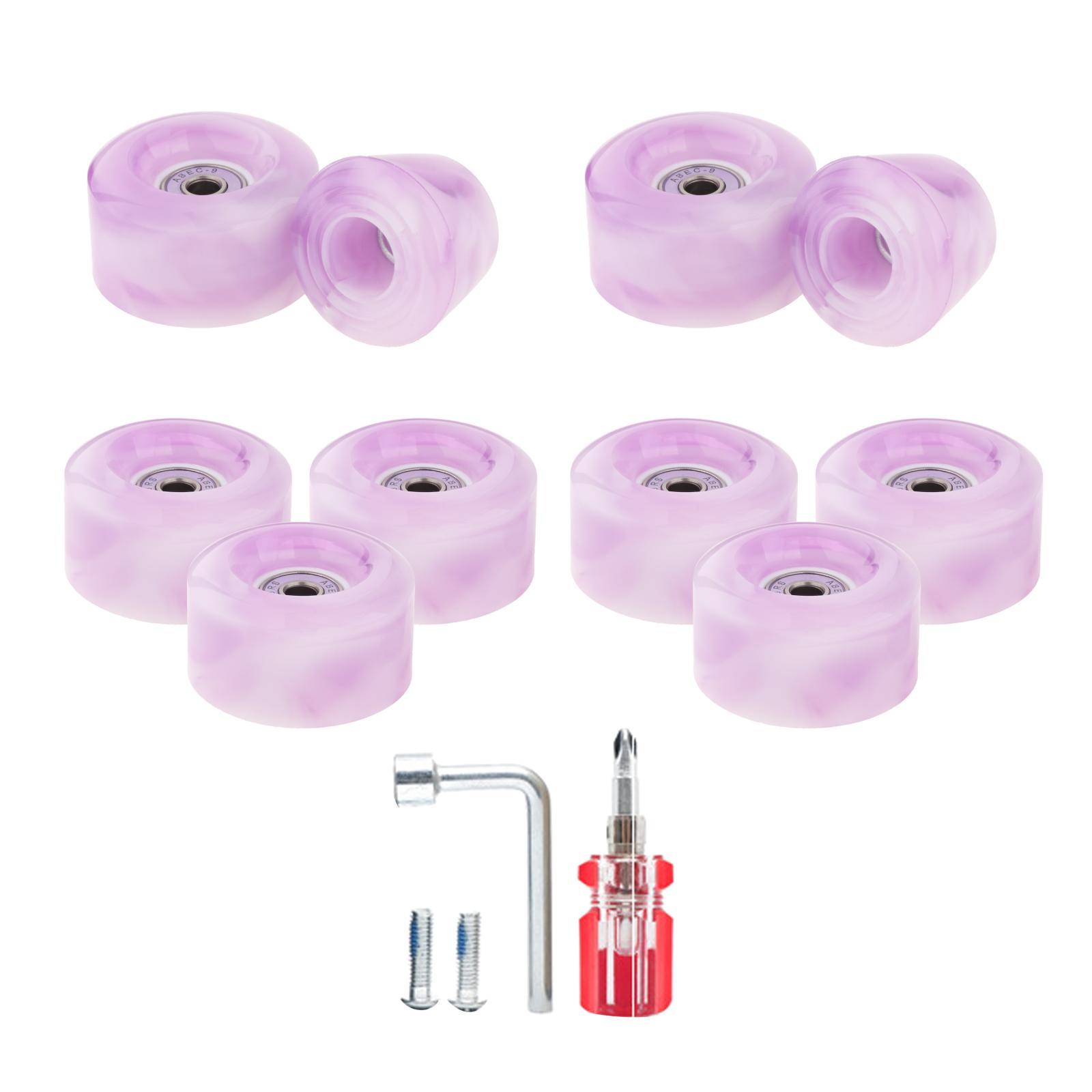 

8 Quad Skate Wheels with Bearings and 2 Toe Stoppers 58 x 32mm 82A PU Wheels